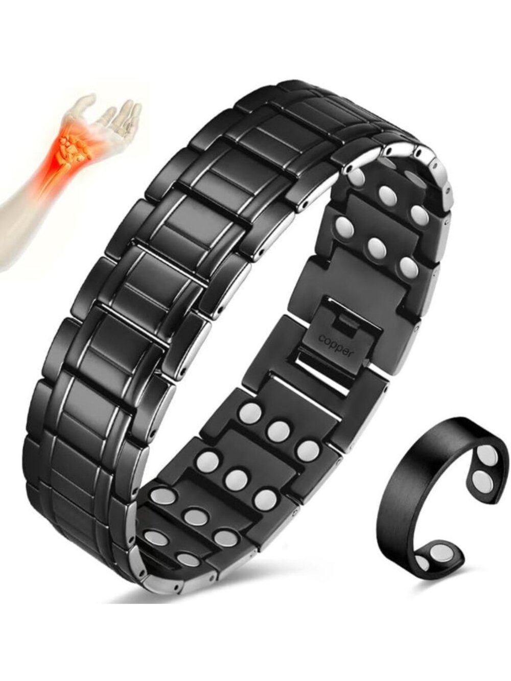 Stylish Copper Magnetic Bracelet for Men | Strong Magnet Therapy Jewelry
